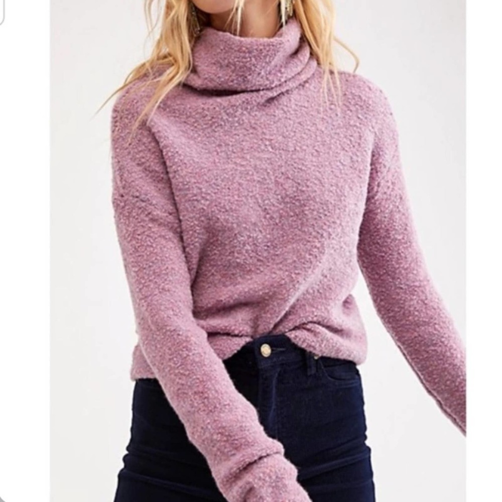 Free People Stormy Cowl Neck Boucle Sweater